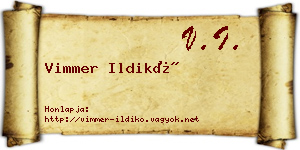 Vimmer Ildikó névjegykártya